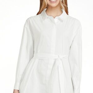 Chic Long Sleeve White Shirt Dress